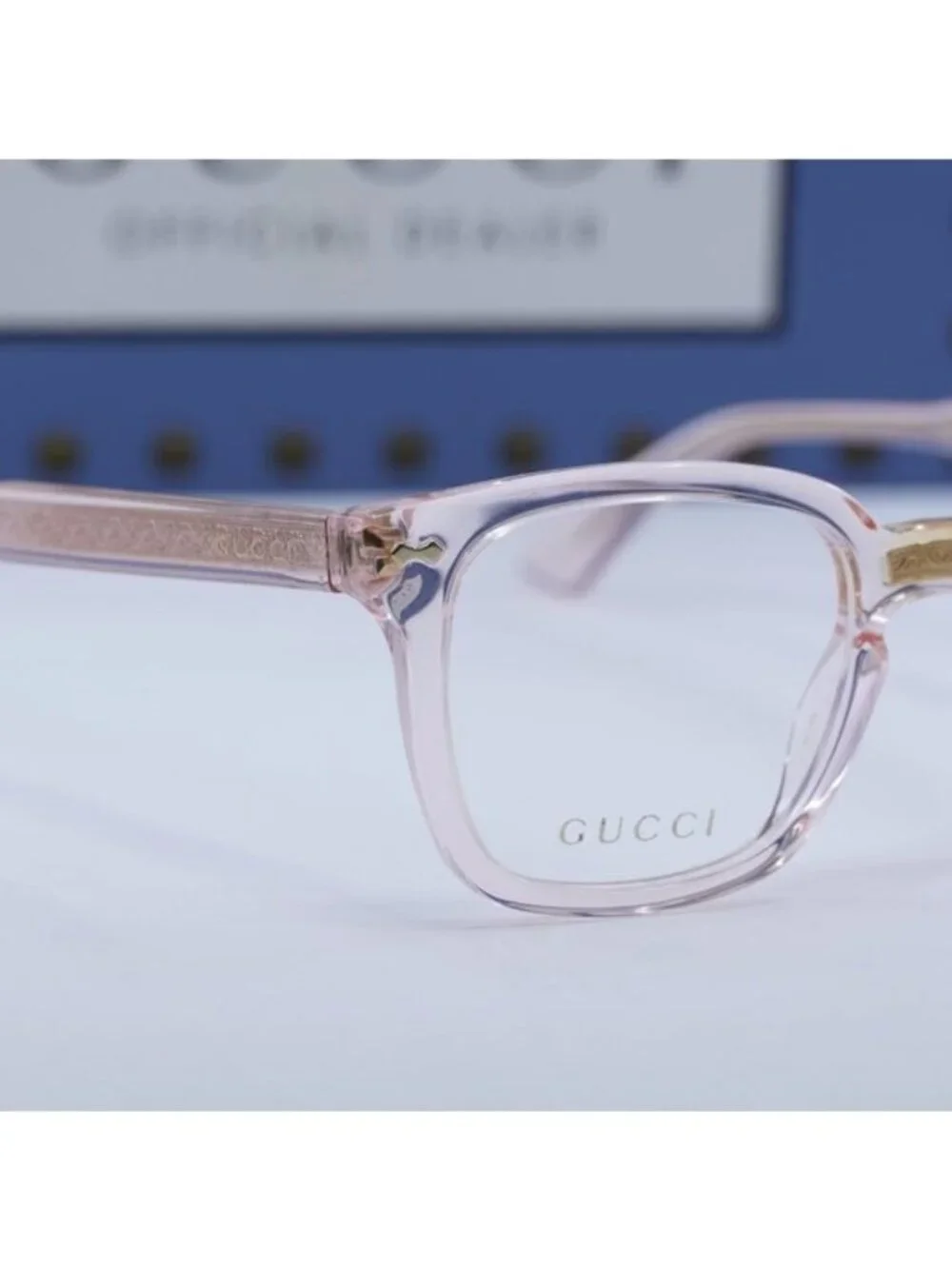 Gucci GG0184O 013 Square Eyeglasses - Transparent Pink 50mm
